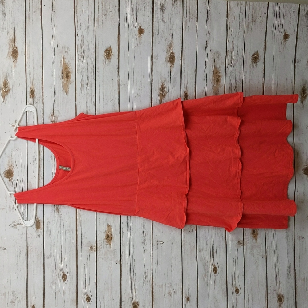 Hanna Andersson Coral Pink Tiered Tank Dress M